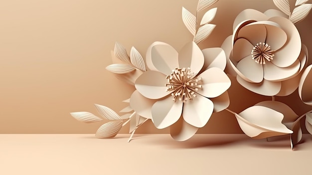 Premium PSD  Golden metallic 3d leaf isolated on white single luxury gold  floral element generative ai