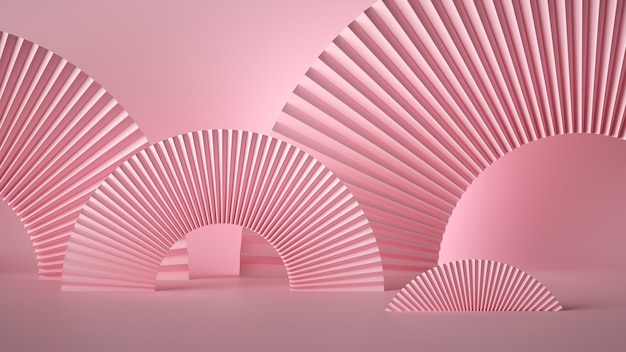 Paper folded origami round arch minimal design