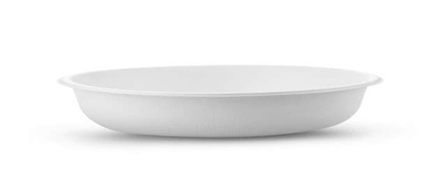 Paper food bowl container on white background