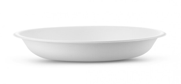 Paper food bowl container on white