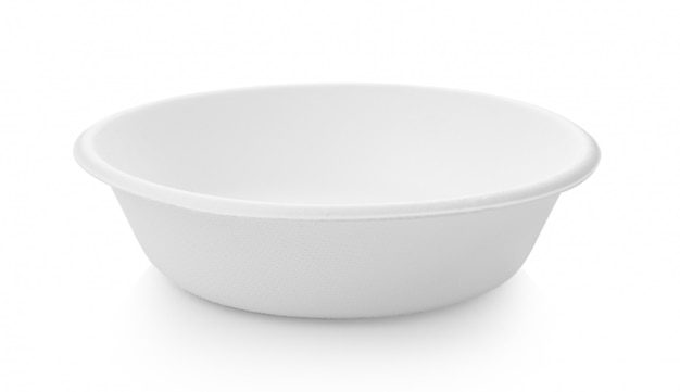 Paper food container on white space