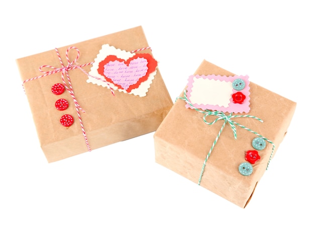 Paper gift boxes isolated 