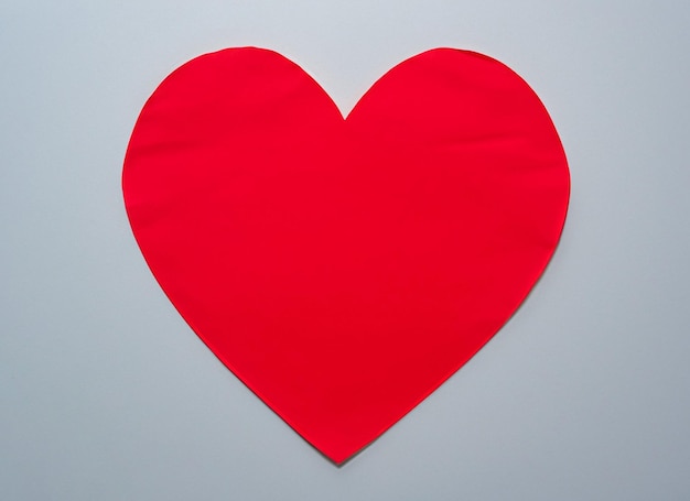 Paper heart in red color red