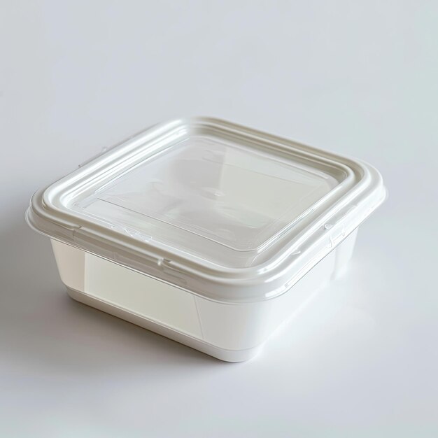 Photo paper lunch box over grey background