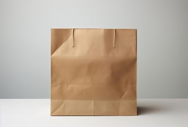 Paper lunch mockup bag isolated on white background