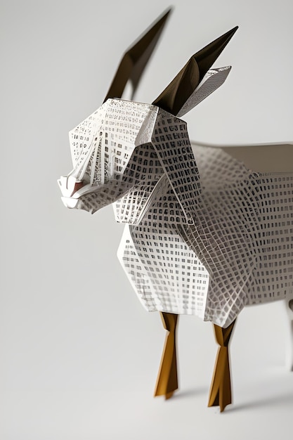 Photo a paper mache donkey with a white background