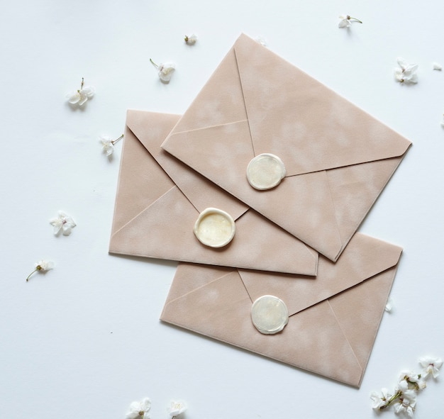 paper mail with envelopes