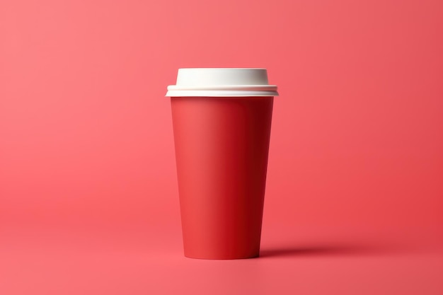종이 모형 커피 차 플라스틱 가져가기 컵 생성 AI