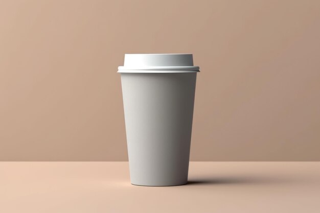 paper mockup coffee tea plastic take go away cup Generative AI