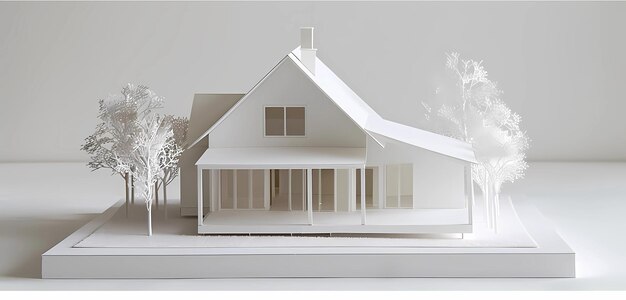 бумажная модель дома стоит на столе