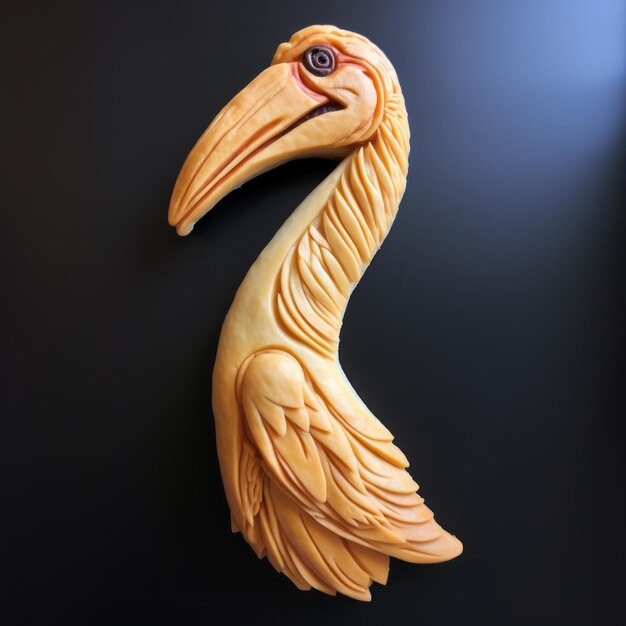 Photo paper pelican ostrich head carving a unique artwork inspired by patrick woodroffe