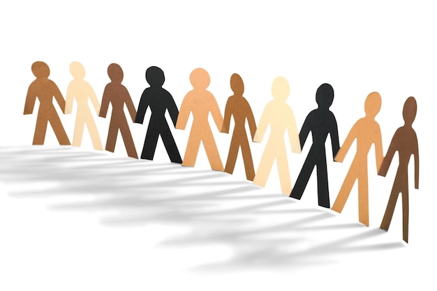 paper people holding hands