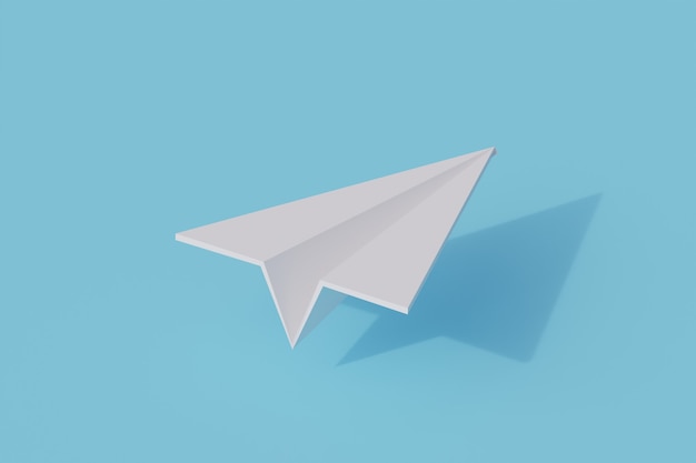 Paper plane toys single isolated object. 3d rendering