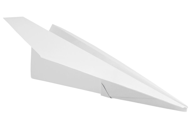 Paper plane on white background