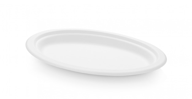 Paper plate on white space