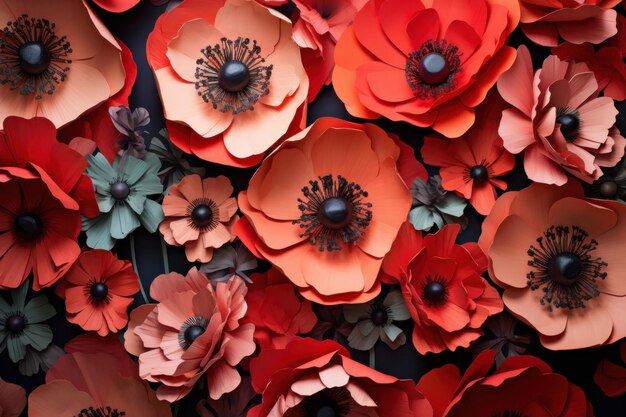 Paper poppy art flowers Generate Ai