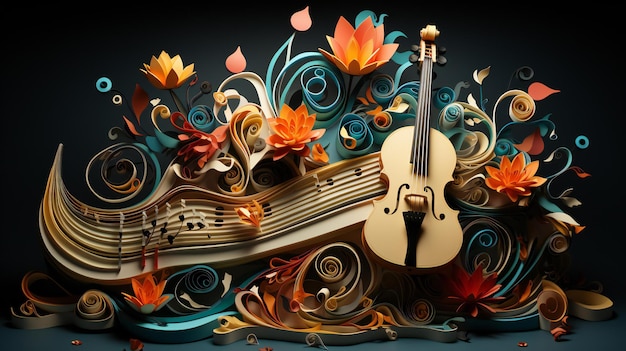 Paper quilling music