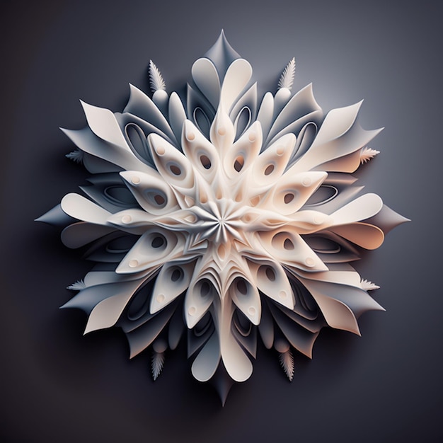 A paper sculpture of a flower with the word flower on it