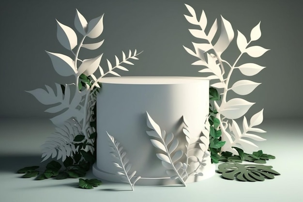 A paper sculpture of leaves and a plant