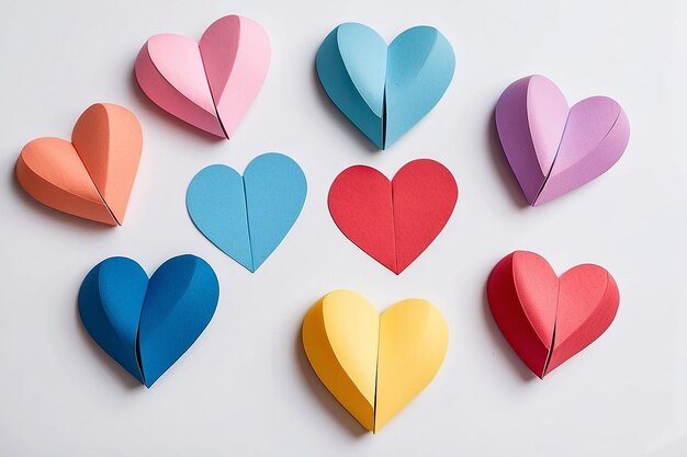 Paper between set of toy hearts