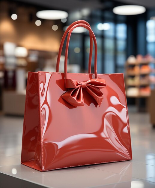 A Paper Shopping Bag Glossy Finish and Graceful Lines