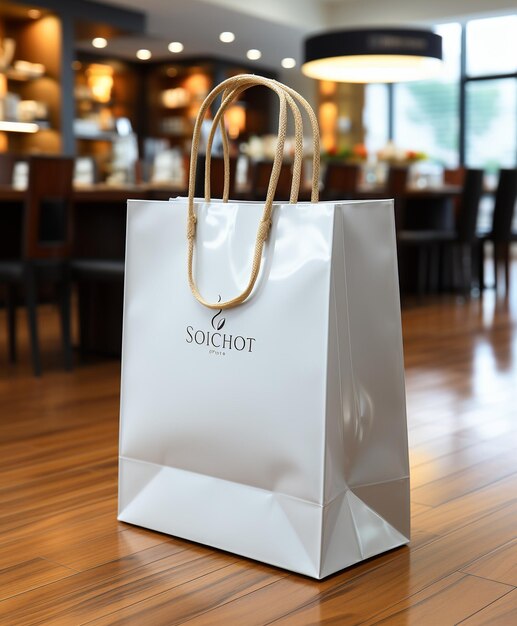 A Paper Shopping Bag Glossy Finish and Graceful Lines