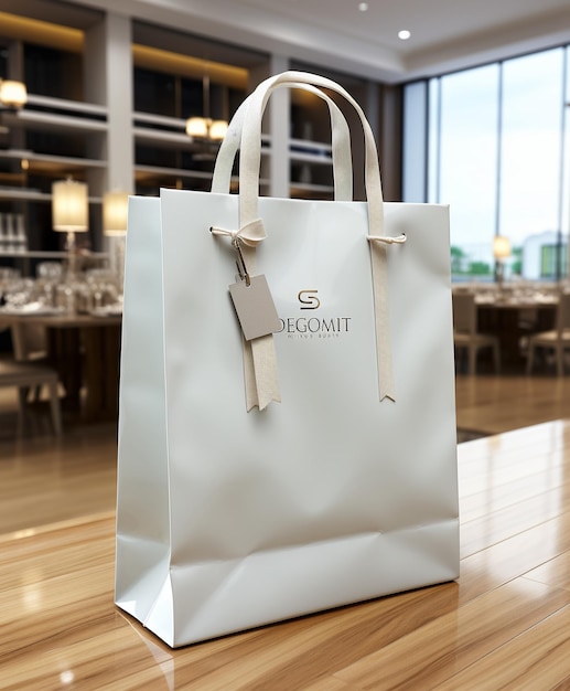 A Paper Shopping Bag Glossy Finish and Graceful Lines