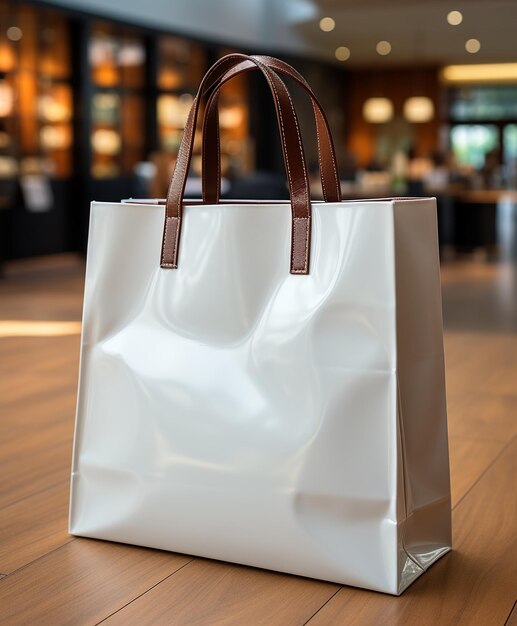 A Paper Shopping Bag Glossy Finish and Graceful Lines