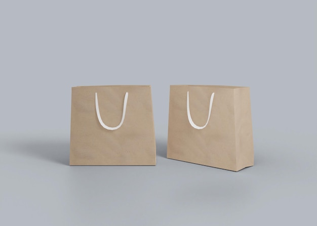 Paper shopping bag isolated