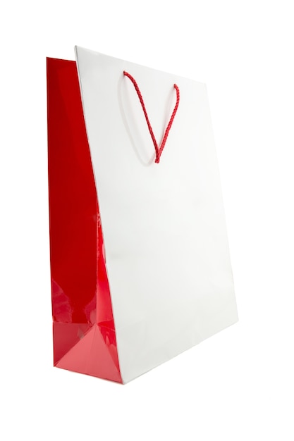 paper shopping bag isolated.