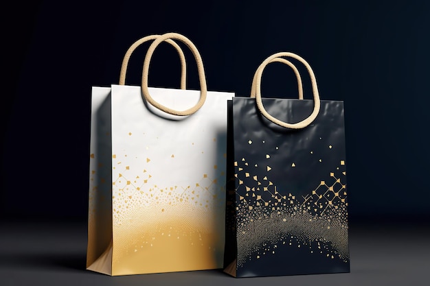 Paper shopping bag mock up style AI Generated image