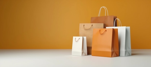 Paper shopping bags for sale concept