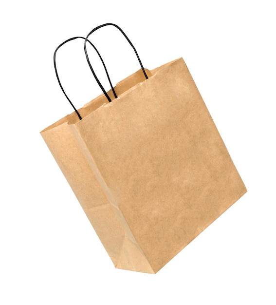 Paper shopping bags on white