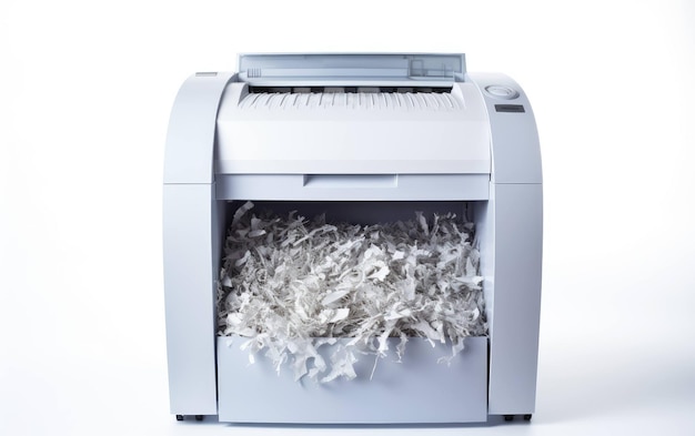 Photo paper shredder stylish look on white background