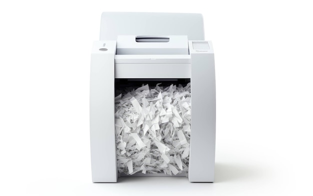 paper shredder view on white background