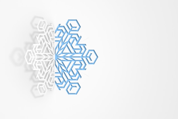 Paper snowflake 3D illustration