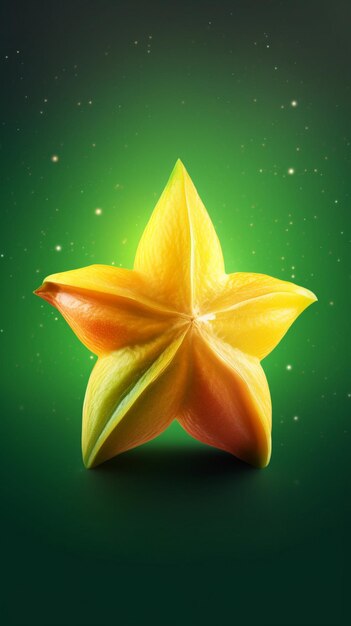 Photo a paper star that is on a green background