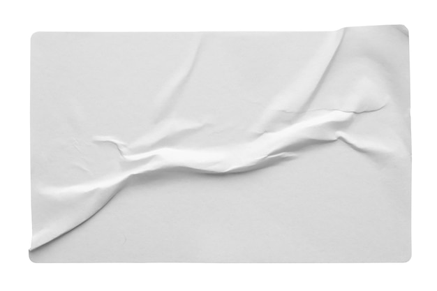 Paper sticker label isolated on white background