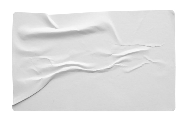 Paper sticker label isolated on white background