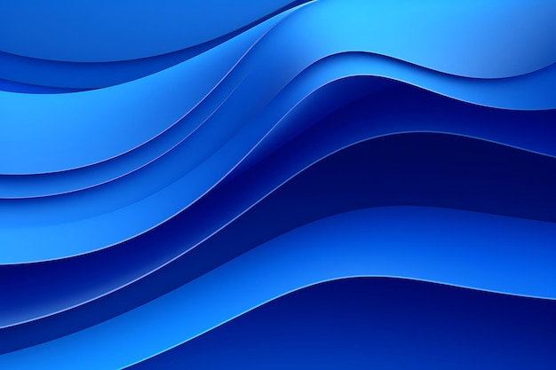 Paper style gradient blue wavy background