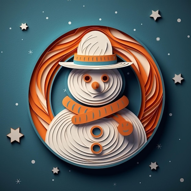 Paper style snowman Generative AI