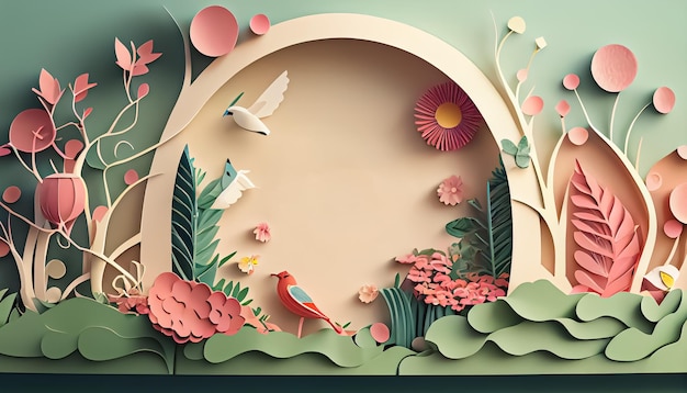 Paper style spring background