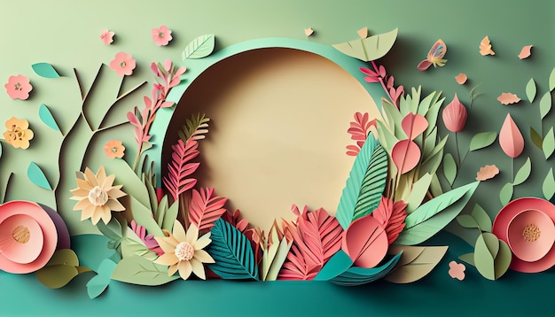 Paper style spring background