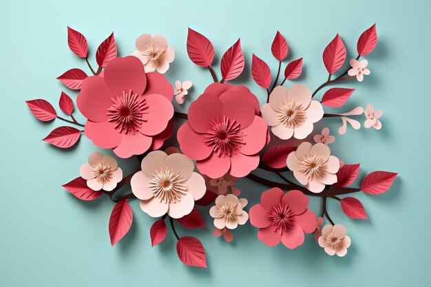 Photo paper style spring floral background