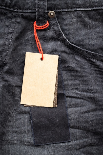 Paper tag on pants