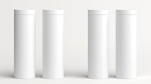 Photo paper tubes with lids mockup