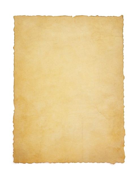 Photo paper vintage parchment isolated on white