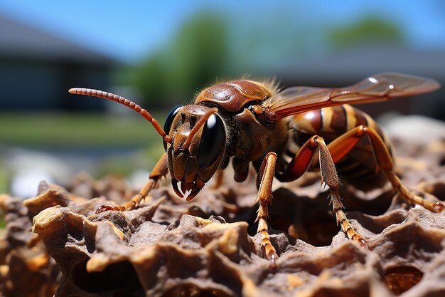 Paper Wasp Nest Under Porch