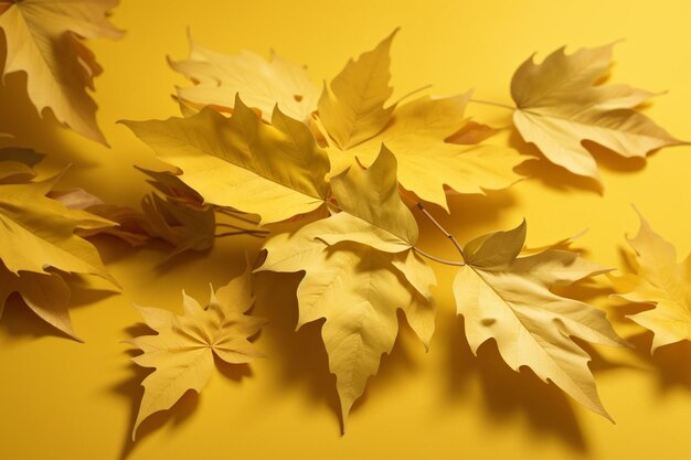 Paper whispers leaves on yellow background