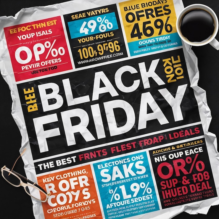 Photo paper with black friday best offers inscription